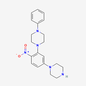 molecular formula C20H25N5O2 B4038203 1-[2-nitro-5-(1-piperazinyl)phenyl]-4-phenylpiperazine 