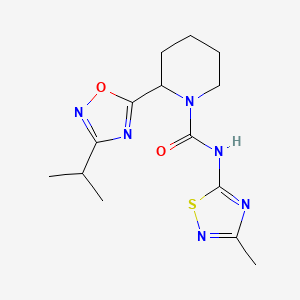 2-(3-isopropyl-1,2,4-oxadiazol-5-yl)-N-(3-methyl-1,2,4-thiadiazol-5-yl)piperidine-1-carboxamide