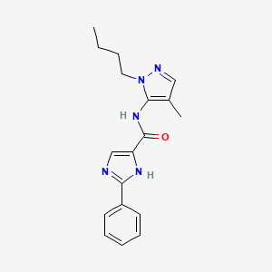 molecular formula C18H21N5O B4038225 N-(1-butyl-4-methyl-1H-pyrazol-5-yl)-2-phenyl-1H-imidazole-4-carboxamide 