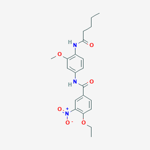 molecular formula C21H25N3O6 B4038242 4-ethoxy-N-[3-methoxy-4-(pentanoylamino)phenyl]-3-nitrobenzamide 