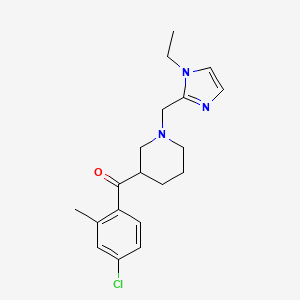 molecular formula C19H24ClN3O B4038281 (4-氯-2-甲基苯基){1-[(1-乙基-1H-咪唑-2-基)甲基]-3-哌啶基}甲苯酮 