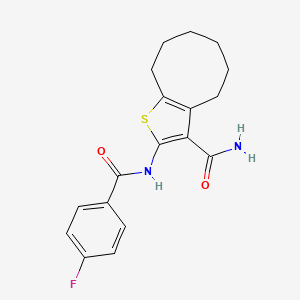 2-[(4-fluorobenzoyl)amino]-4,5,6,7,8,9-hexahydrocycloocta[b]thiophene-3-carboxamide