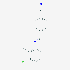 4-{[(3-Chloro-2-methylphenyl)imino]methyl}benzonitrile