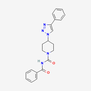 molecular formula C21H21N5O2 B4038334 N-苯甲酰-4-(4-苯基-1H-1,2,3-三唑-1-基)-1-哌啶甲酰胺 