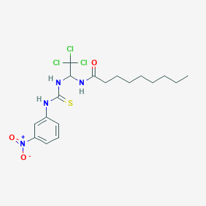 molecular formula C18H25Cl3N4O3S B403836 N-{2,2,2-trichloro-1-[({3-nitroanilino}carbothioyl)amino]ethyl}nonanamide 