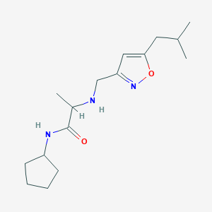 molecular formula C16H27N3O2 B4038362 N-环戊基-2-{[(5-异丁基异噁唑-3-基)甲基]氨基}丙酰胺 