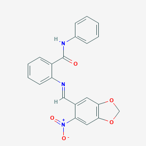 2-[({6-nitro-1,3-benzodioxol-5-yl}methylene)amino]-N-phenylbenzamide