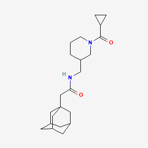 molecular formula C22H34N2O2 B4038377 2-(1-金刚烷基)-N-{[1-(环丙基羰基)哌啶-3-基]甲基}乙酰胺 