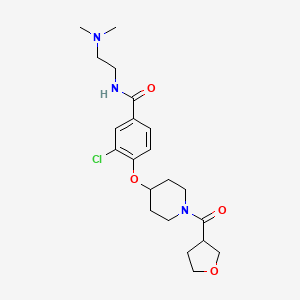 molecular formula C21H30ClN3O4 B4038384 3-氯-N-[2-(二甲氨基)乙基]-4-{[1-(四氢-3-呋喃基羰基)-4-哌啶基]氧基}苯甲酰胺 