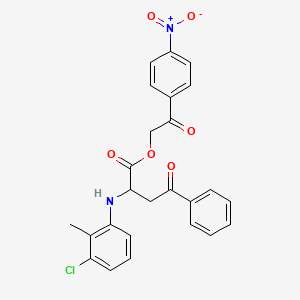 molecular formula C25H21ClN2O6 B4038387 2-(4-nitrophenyl)-2-oxoethyl 2-[(3-chloro-2-methylphenyl)amino]-4-oxo-4-phenylbutanoate 