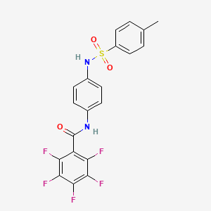 molecular formula C20H13F5N2O3S B4038410 2,3,4,5,6-pentafluoro-N-(4-{[(4-methylphenyl)sulfonyl]amino}phenyl)benzamide 