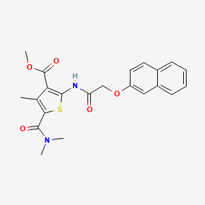 molecular formula C22H22N2O5S B4038455 methyl 5-[(dimethylamino)carbonyl]-4-methyl-2-{[(2-naphthyloxy)acetyl]amino}-3-thiophenecarboxylate 