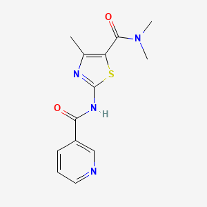 molecular formula C13H14N4O2S B4038474 N-[5-(dimethylcarbamoyl)-4-methyl-1,3-thiazol-2-yl]pyridine-3-carboxamide 