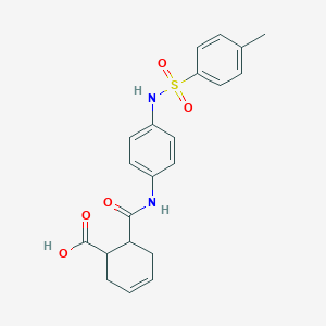 molecular formula C21H22N2O5S B4038485 6-{[(4-{[(4-methylphenyl)sulfonyl]amino}phenyl)amino]carbonyl}-3-cyclohexene-1-carboxylic acid 