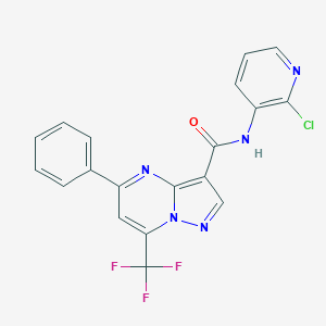 molecular formula C19H11ClF3N5O B403851 N-(2-chloropyridin-3-yl)-5-phenyl-7-(trifluoromethyl)pyrazolo[1,5-a]pyrimidine-3-carboxamide 