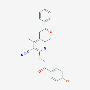 2-{[2-(4-Bromophenyl)-2-oxoethyl]sulfanyl}-4,6-dimethyl-5-(2-oxo-2-phenylethyl)nicotinonitrile