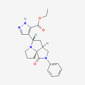 ethyl 4-[(1S,5S,7S)-2-oxo-3-phenyl-3,8-diazatricyclo[6.3.0.01,5]undecan-7-yl]-1H-pyrazole-5-carboxylate