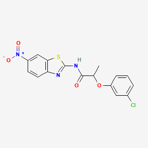 2-(3-chlorophenoxy)-N-(6-nitro-1,3-benzothiazol-2-yl)propanamide