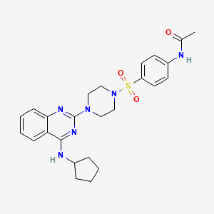 molecular formula C25H30N6O3S B4038596 N-[4-({4-[4-(环戊基氨基)-2-喹唑啉基]-1-哌嗪基}磺酰基)苯基]乙酰胺 