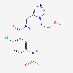 molecular formula C16H19ClN4O3 B4038654 5-(acetylamino)-2-chloro-N-{[1-(2-methoxyethyl)-1H-imidazol-5-yl]methyl}benzamide 