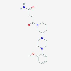 molecular formula C20H30N4O3 B4038668 4-{3-[4-(2-甲氧基苯基)-1-哌嗪基]-1-哌啶基}-4-氧代丁酰胺 