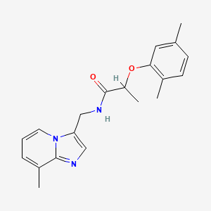 molecular formula C20H23N3O2 B4038700 2-(2,5-dimethylphenoxy)-N-[(8-methylimidazo[1,2-a]pyridin-3-yl)methyl]propanamide 