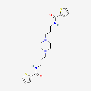 molecular formula C20H28N4O2S2 B4038728 N-[3-(4-{3-[(THIOPHEN-2-YL)FORMAMIDO]PROPYL}PIPERAZIN-1-YL)PROPYL]THIOPHENE-2-CARBOXAMIDE 