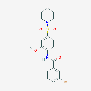 molecular formula C19H21BrN2O4S B4038742 3-bromo-N-[2-methoxy-4-(1-piperidinylsulfonyl)phenyl]benzamide 