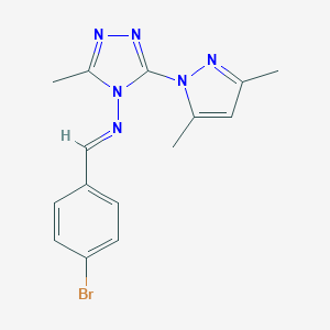 molecular formula C15H15BrN6 B403877 N-(4-bromobenzylidene)-N-[3-(3,5-dimethyl-1H-pyrazol-1-yl)-5-methyl-4H-1,2,4-triazol-4-yl]amine CAS No. 312312-00-8