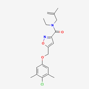 molecular formula C19H23ClN2O3 B4038774 5-[(4-chloro-3,5-dimethylphenoxy)methyl]-N-ethyl-N-(2-methyl-2-propen-1-yl)-3-isoxazolecarboxamide 