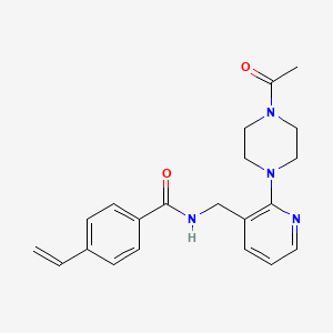 N-[[2-(4-acetylpiperazin-1-yl)pyridin-3-yl]methyl]-4-ethenylbenzamide