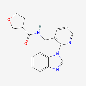 N-[[2-(benzimidazol-1-yl)pyridin-3-yl]methyl]oxolane-3-carboxamide