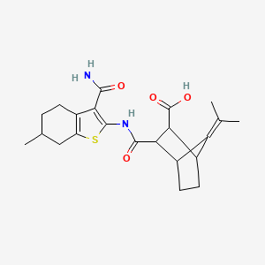 3-({[3-(AMINOCARBONYL)-6-METHYL-4,5,6,7-TETRAHYDRO-1-BENZOTHIOPHEN-2-YL]AMINO}CARBONYL)-7-(1-METHYLETHYLIDENE)BICYCLO[2.2.1]HEPTANE-2-CARBOXYLIC ACID