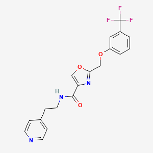 molecular formula C19H16F3N3O3 B4038885 N-[2-(4-pyridinyl)ethyl]-2-{[3-(trifluoromethyl)phenoxy]methyl}-1,3-oxazole-4-carboxamide 