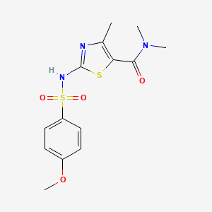 molecular formula C14H17N3O4S2 B4038893 2-(4-METHOXYBENZENESULFONAMIDO)-NN4-TRIMETHYL-13-THIAZOLE-5-CARBOXAMIDE 