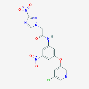 N-{3-[(5-chloropyridin-3-yl)oxy]-5-nitrophenyl}-2-(3-nitro-1H-1,2,4-triazol-1-yl)acetamide