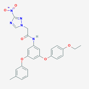 molecular formula C25H23N5O6 B403892 N-[3-(4-ethoxyphenoxy)-5-(3-methylphenoxy)phenyl]-2-(3-nitro-1H-1,2,4-triazol-1-yl)acetamide 