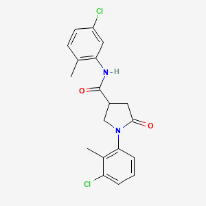 molecular formula C19H18Cl2N2O2 B4038966 1-(3-chloro-2-methylphenyl)-N-(5-chloro-2-methylphenyl)-5-oxo-3-pyrrolidinecarboxamide 