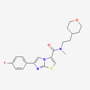 molecular formula C20H22FN3O2S B4038996 6-(4-氟苯基)-N-甲基-N-[2-(四氢-2H-吡喃-4-基)乙基]咪唑并[2,1-b][1,3]噻唑-3-甲酰胺 