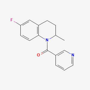 molecular formula C16H15FN2O B4039003 6-氟-2-甲基-1-(3-吡啶基羰基)-1,2,3,4-四氢喹啉 