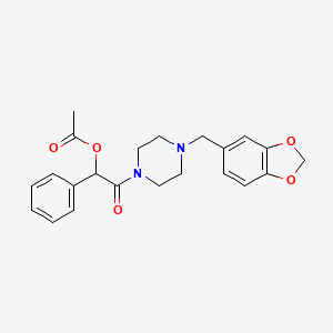 2-[4-(1,3-Benzodioxol-5-ylmethyl)piperazin-1-yl]-2-oxo-1-phenylethyl acetate