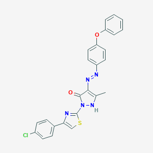 (4Z)-2-[4-(4-chlorophenyl)-1,3-thiazol-2-yl]-5-methyl-4-[2-(4-phenoxyphenyl)hydrazinylidene]-2,4-dihydro-3H-pyrazol-3-one