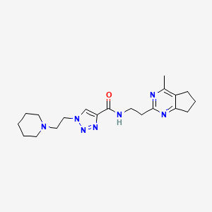 molecular formula C20H29N7O B4039047 N-[2-(4-methyl-6,7-dihydro-5H-cyclopenta[d]pyrimidin-2-yl)ethyl]-1-[2-(1-piperidinyl)ethyl]-1H-1,2,3-triazole-4-carboxamide 