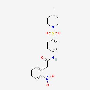 molecular formula C20H23N3O5S B4039048 N-{4-[(4-METHYLPIPERIDINO)SULFONYL]PHENYL}-2-(2-NITROPHENYL)ACETAMIDE 