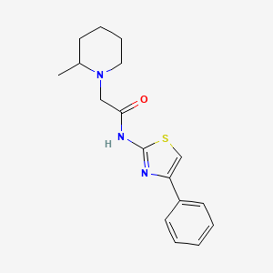 2-(2-methylpiperidin-1-yl)-N-(4-phenyl-1,3-thiazol-2-yl)acetamide