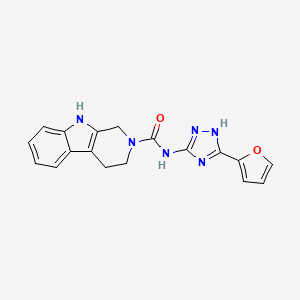 molecular formula C18H16N6O2 B4039086 N-[3-(2-furyl)-1H-1,2,4-triazol-5-yl]-1,3,4,9-tetrahydro-2H-beta-carboline-2-carboxamide 