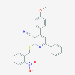 2-({2-Nitrobenzyl}sulfanyl)-4-(4-methoxyphenyl)-6-phenylnicotinonitrile