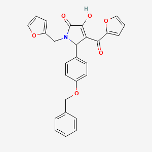 molecular formula C27H21NO6 B4039098 3-(furan-2-carbonyl)-1-(furan-2-ylmethyl)-4-hydroxy-2-(4-phenylmethoxyphenyl)-2H-pyrrol-5-one 