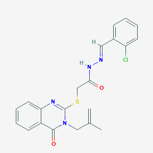 N-[(E)-(2-chlorophenyl)methylideneamino]-2-[3-(2-methylprop-2-enyl)-4-oxoquinazolin-2-yl]sulfanylacetamide