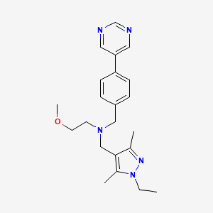 N-[(1-ethyl-3,5-dimethyl-1H-pyrazol-4-yl)methyl]-2-methoxy-N-(4-pyrimidin-5-ylbenzyl)ethanamine